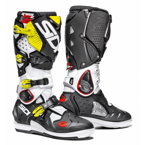 BOTAS SIDI CROSSFIRE 2 SRS - BRANCO / PRETO / AMARELO FLUO